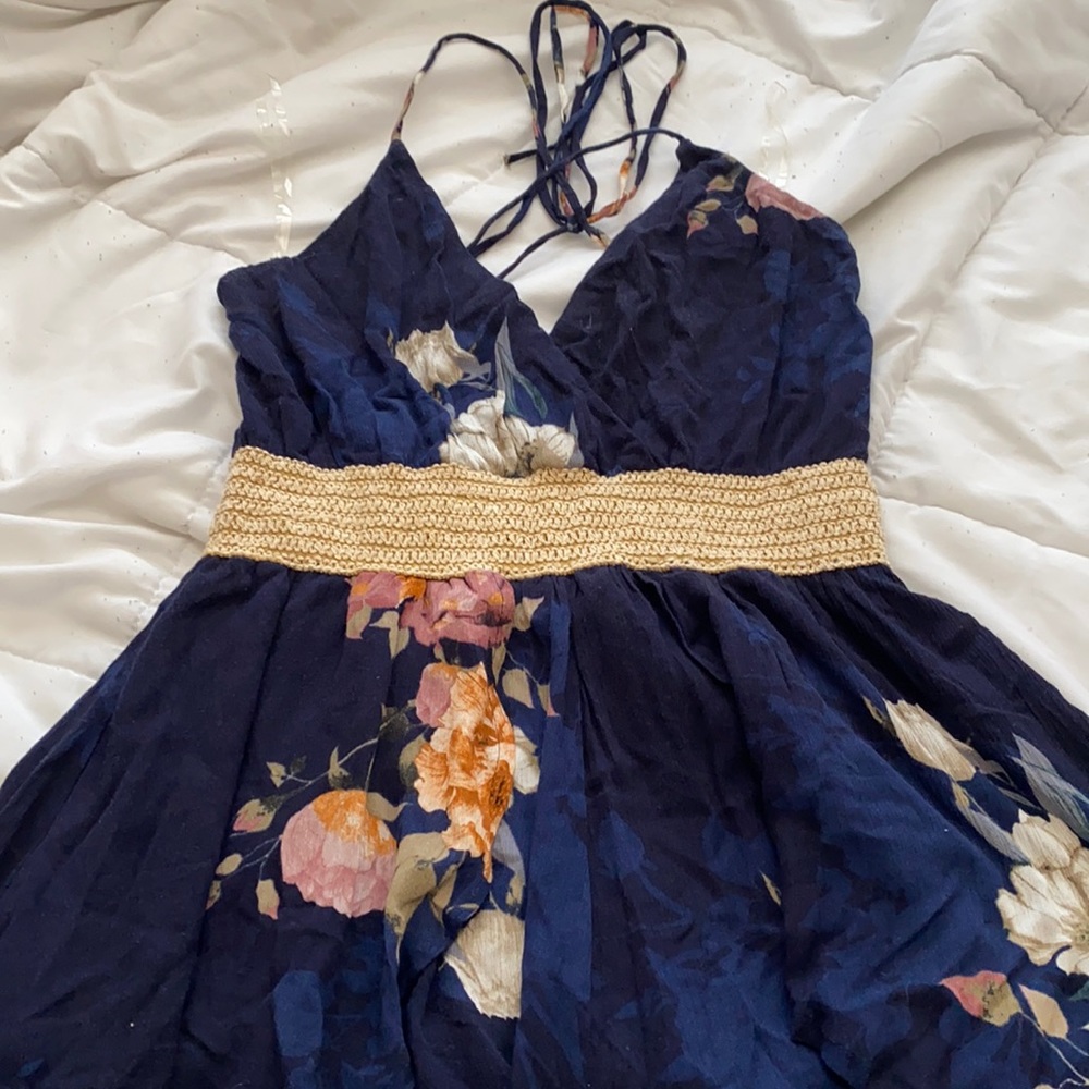 Backless Strappy Floral Romper